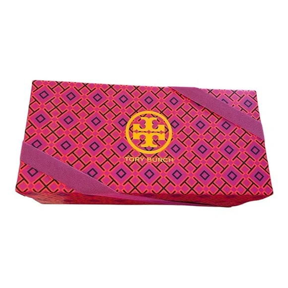 Tory Burch NIB French Gray & Gold Benton 2 Travel Ballet in leather in size 9.5 - Picture 3 of 12